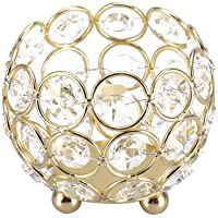 HERCHR Candelabros de luz de té de Cristal Dorado-Plateado- candelabro votivo para Bodas- aromaterapia- favores de…